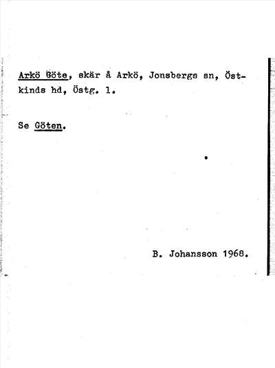 Bild på arkivkortet för arkivposten Arkö Göte, se Göten