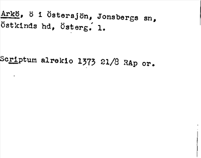 Bild på arkivkortet för arkivposten Arkö