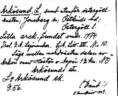 Bild på arkivkortet för arkivposten Arkösund, L.