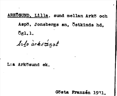 Bild på arkivkortet för arkivposten Arkösund, Lilla