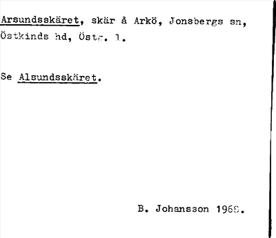 Bild på arkivkortet för arkivposten Arsundsskäret, Se Alsundsskäret
