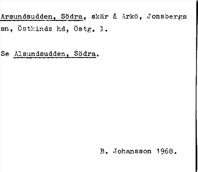 Bild på arkivkortet för arkivposten Arsundsudden, Södra, Se Alsundsudden, Södra