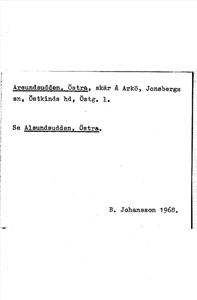 Bild på arkivkortet för arkivposten Arsundsudden, Östra, se Alsundsudden, Östra