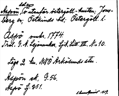 Bild på arkivkortet för arkivposten Aspön