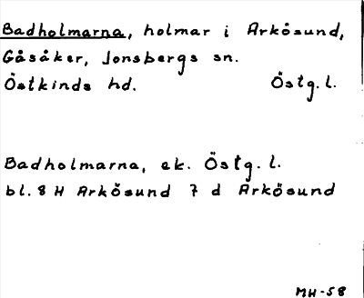 Bild på arkivkortet för arkivposten Badholmarna