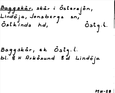 Bild på arkivkortet för arkivposten Baggskär