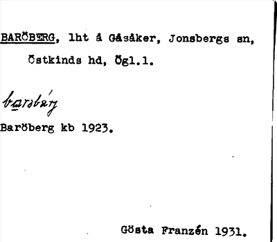 Bild på arkivkortet för arkivposten Baröberg