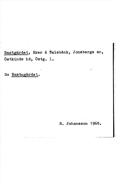 Bild på arkivkortet för arkivposten Bastgärdet, se Bastugärdet