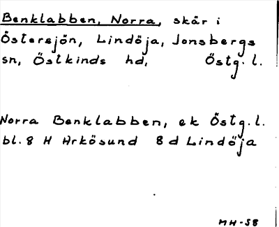 Bild på arkivkortet för arkivposten Benklabben, Norra