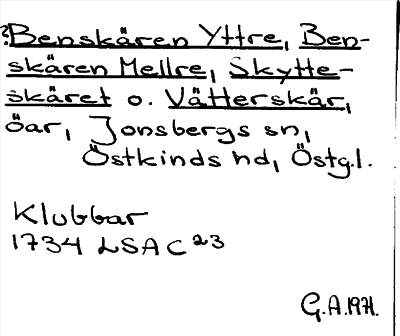 Bild på arkivkortet för arkivposten Benskären Yttre m. fl.