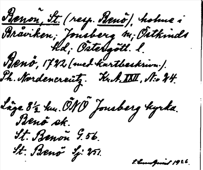 Bild på arkivkortet för arkivposten Benön, St. (resp. Benö)