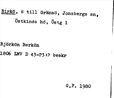 Bild på arkivkortet för arkivposten Birkö