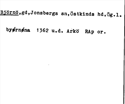 Bild på arkivkortet för arkivposten Björnö
