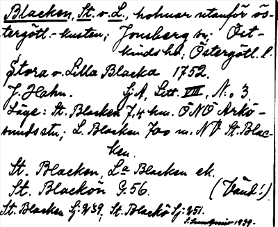Bild på arkivkortet för arkivposten Blacken, St. o. L.