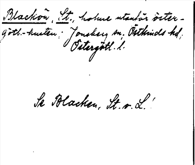 Bild på arkivkortet för arkivposten Blackön, St.
