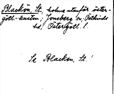 Bild på arkivkortet för arkivposten Blackön, St.