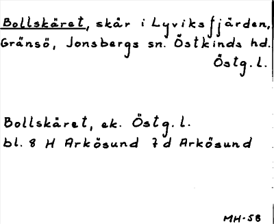 Bild på arkivkortet för arkivposten Bollskäret