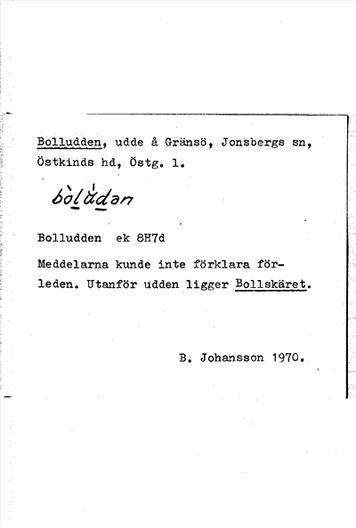 Bild på arkivkortet för arkivposten Bolludden