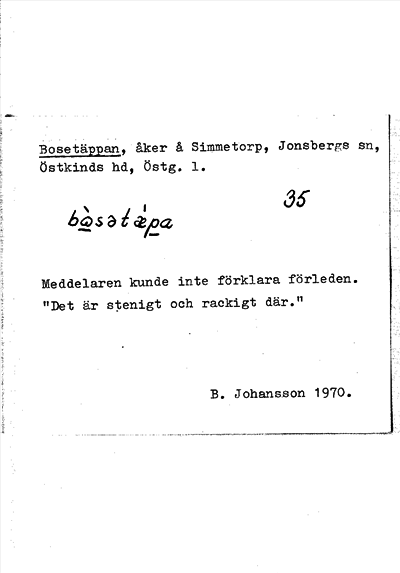 Bild på arkivkortet för arkivposten Bosetäppan