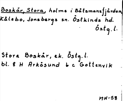 Bild på arkivkortet för arkivposten Boskär, Stora