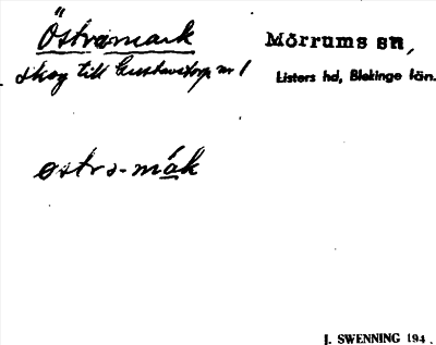 Bild på arkivkortet för arkivposten Östramark