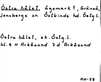 Bild på arkivkortet för arkivposten Östra hålet