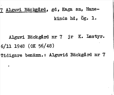 Bild på arkivkortet för arkivposten Alguvi Bäckgård