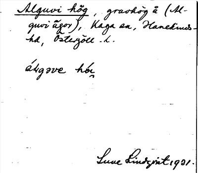 Bild på arkivkortet för arkivposten Alguvi hög