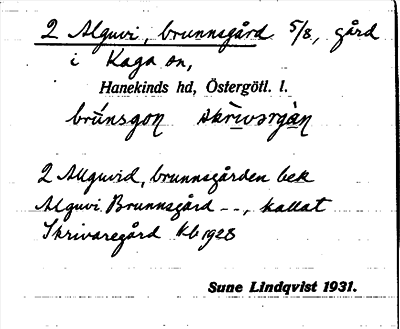 Bild på arkivkortet för arkivposten Alguvi, brunnsgård