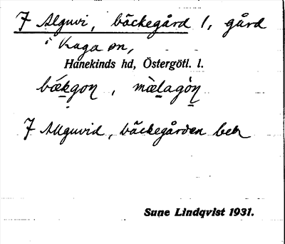 Bild på arkivkortet för arkivposten Alguvi, bäckegård