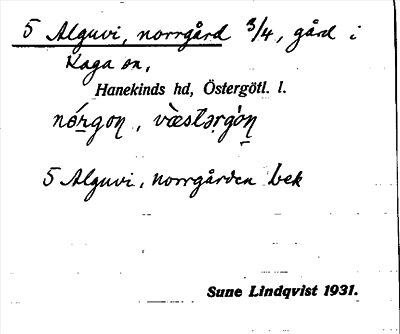 Bild på arkivkortet för arkivposten Alguvi, norrgård