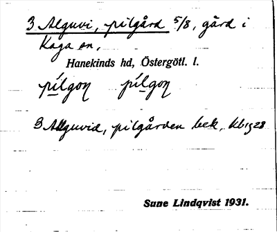 Bild på arkivkortet för arkivposten Alguvi, pilgård
