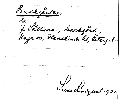 Bild på arkivkortet för arkivposten Backgården, se Sättuna