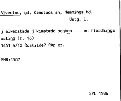 Bild på arkivkortet för arkivposten Alvestad