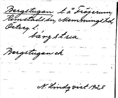 Bild på arkivkortet för arkivposten Bergstugan