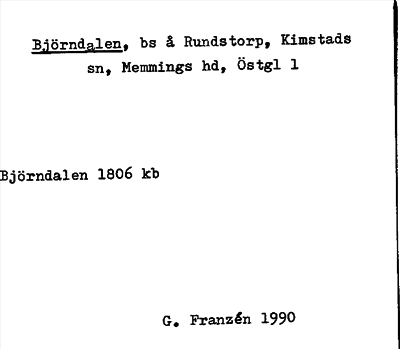 Bild på arkivkortet för arkivposten Björndalen