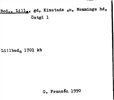 Bild på arkivkortet för arkivposten Boda, Lilla