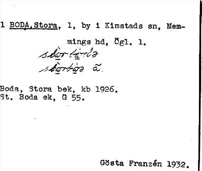 Bild på arkivkortet för arkivposten Boda, Stora