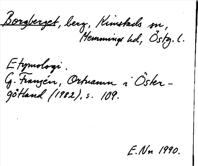 Bild på arkivkortet för arkivposten Borgberget