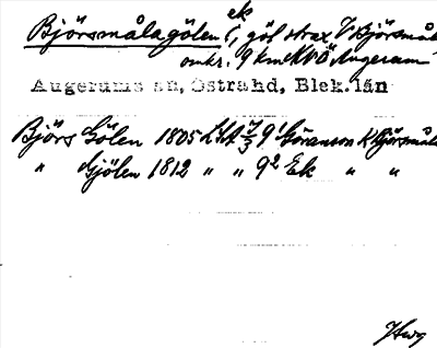 Bild på arkivkortet för arkivposten Björsmålagölen