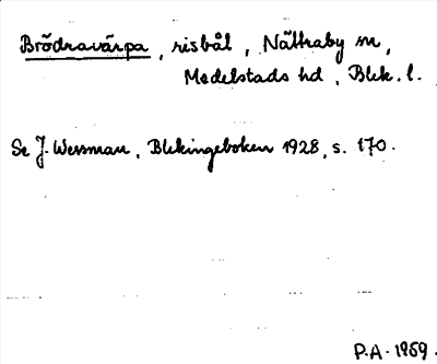 Bild på arkivkortet för arkivposten Brödravärpa