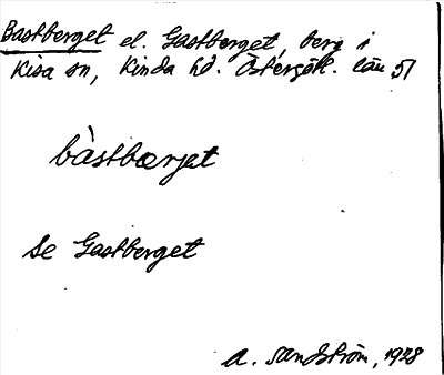 Bild på arkivkortet för arkivposten Bastberget