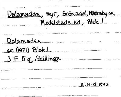 Bild på arkivkortet för arkivposten Dalamaden