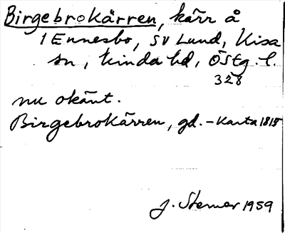 Bild på arkivkortet för arkivposten Birgebrokärren