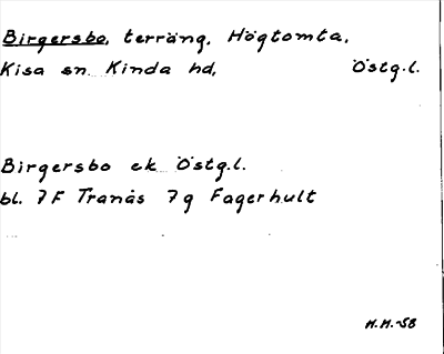 Bild på arkivkortet för arkivposten Birgersbo