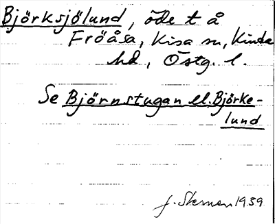 Bild på arkivkortet för arkivposten Björksjölund