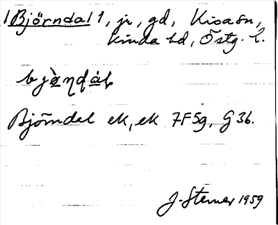 Bild på arkivkortet för arkivposten Björndal