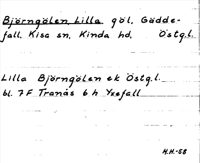 Bild på arkivkortet för arkivposten Björngölen, Lilla