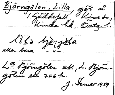 Bild på arkivkortet för arkivposten Björngölen, Lilla