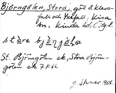 Bild på arkivkortet för arkivposten Björngölen, Stora